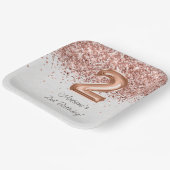 Roos Gold 2e verjaardagsfeestje Papieren Bordje (Gebogen)