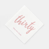 Roos Gold 30-jarige feestdag Glitter "Dertig" Servet (Hoek)