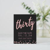 Roos Gold 30e geboortedag Opslagdatum Confetti Kaart (Staand voorkant)