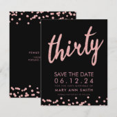 Roos Gold 30e geboortedag Opslagdatum Confetti Kaart (Voorkant / Achterkant)