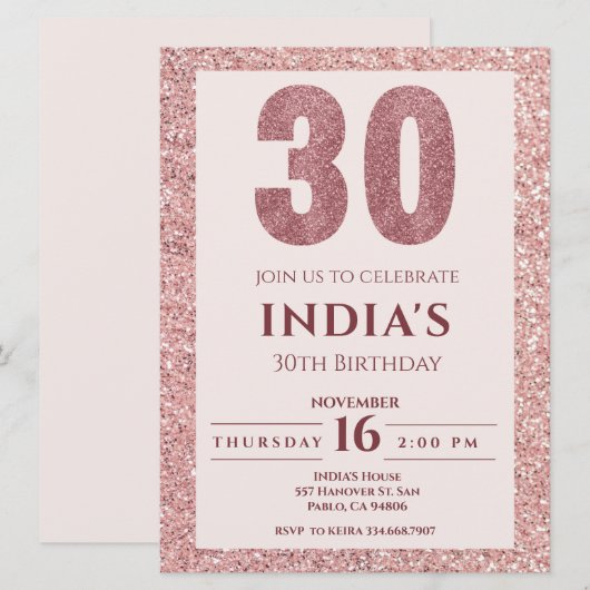 roos Gold 30e verjaardag Kaart (Voorkant / Achterkant)