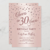 Roos Gold 30ste verjaardagsfeestje Kaart (Voorkant / Achterkant)