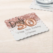 Roos Gold 30ste verjaardagsfeestje Kartonnen Onderzetters (Gebogen)