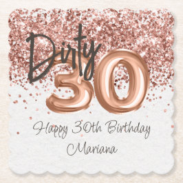 Roos Gold 30ste verjaardagsfeestje Kartonnen Onderzetters