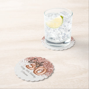 Roos Gold 30ste verjaardagsfeestje Kartonnen Onderzetters