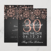 Roos Gold 30th Birthday Save Date Winter Save The Date (Voorkant / Achterkant)