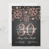 Roos Gold 30th Birthday Winter Glitter Glam Kaart (Voorkant)