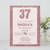 roos Gold 37e verjaardagsuitnodiging Kaart (Staand voorkant)