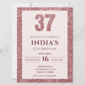 roos Gold 37e verjaardagsuitnodiging Kaart (Voorkant)