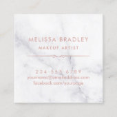 Roos Gold 3D Lips Marble Kijk uit Makeup Artiest Vierkante Visitekaartje (Achterkant)