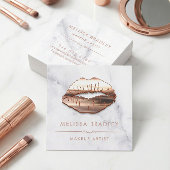 Roos Gold 3D Lips Marble Kijk uit Makeup Artiest Vierkante Visitekaartje