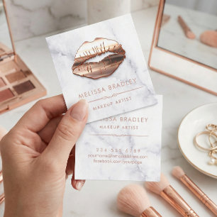 Roos Gold 3D Lips Marble Kijk uit Makeup Artiest Vierkante Visitekaartje