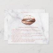 Roos Gold 3D Lips Marble Makeup Instruction Tips Briefkaart (Voorkant / Achterkant)
