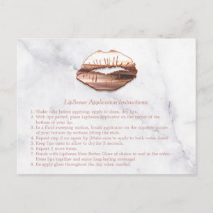 Roos Gold 3D Lips Marble Makeup Instruction Tips Briefkaart