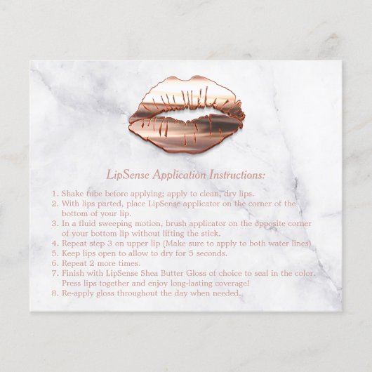Roos Gold 3D Lips Marble Makeup Instruction Tips Flyer (Voorkant)