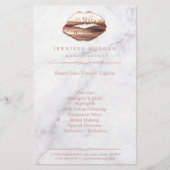 Roos Gold 3D Lips Marble Texture Beauty Salon Flyer (Voorkant)