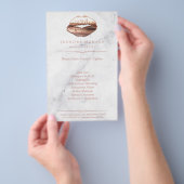 Roos Gold 3D Lips Marble Texture Beauty Salon Flyer (Hand)