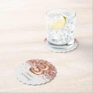 Roos Gold 3e verjaardagsfeestje Kartonnen Onderzetters