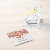 Roos Gold 3e verjaardagsfeestje Kartonnen Onderzetters (Insitu)