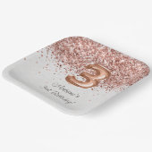 Roos Gold 3e verjaardagsfeestje Papieren Bordje (Gebogen)