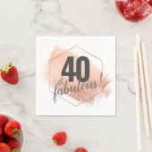 Roos Gold 40 en Fabulous Birthday Party Napkin Servet (Insitu)