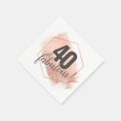 Roos Gold 40 en Fabulous Birthday Party Napkin Servet (Hoek)