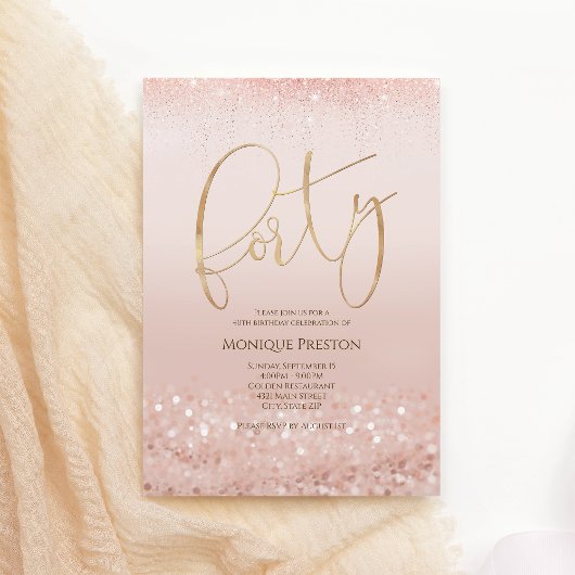 Roos Gold 40e 40e verjaardag Kaart