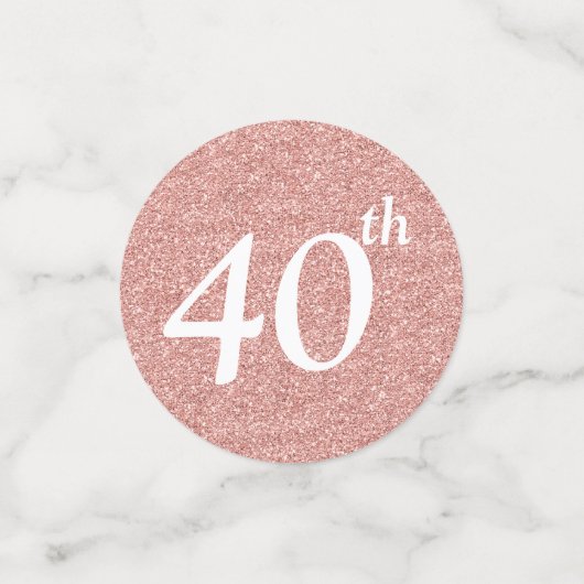 Roos Gold 40e verjaardag Fototabel Confetti (Kleine voorkant)