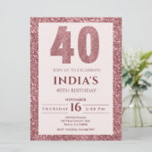 roos Gold 40e verjaardag Kaart (Staand voorkant)