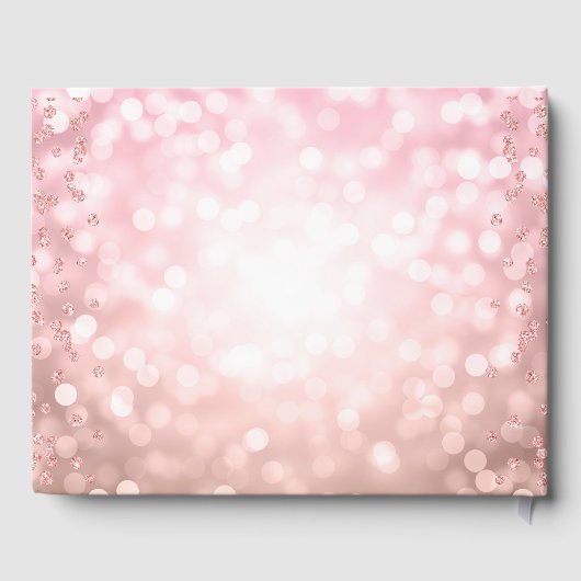 Roos Gold 40th Birthday Floral Glam Lights Gastenboek (Achterkant)