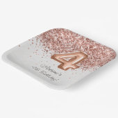 Roos Gold 4e verjaardagsfeestje Papieren Bordje (Gebogen)