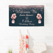 Roos Gold 50 en Fabulous 50th Birthday Weclome Spandoek (Insitu)