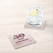 Roos Gold 50 en Fabulous Elegant 50 verjaardag Kartonnen Onderzetters (Insitu)