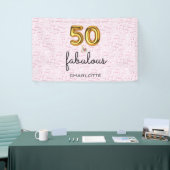 Roos Gold 50 en fantastische moderne verjaardag Spandoek (Beurs)