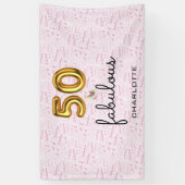 Roos Gold 50 en fantastische moderne verjaardag Spandoek (Verticaal)