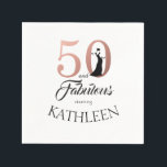 Roos Gold 50 Fabulous 50th Birthday Party Monogram Servetten<br><div class="desc">Vier het 50 worden in stijl met dit elegante 50e verjaardagsontwerp dat u kunt aanpassen met jouw naam! 50 en fantastisch in faux roos gouden folie en zwart met dansend silhouet. Bijpassende producten en andere kleuren zijn verkrijgbaar in onze winkel. Aangepaste verzoeken zijn welkom.</div>