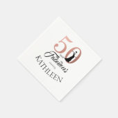 Roos Gold 50 Fabulous 50th Birthday Party Monogram Servetten (Hoek)