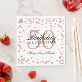 Roos Gold 50e verjaardag Glitter Confetti White Servet (Insitu)