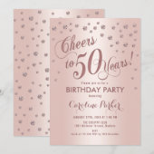 Roos Gold 50e verjaardag Kaart (Voorkant / Achterkant)
