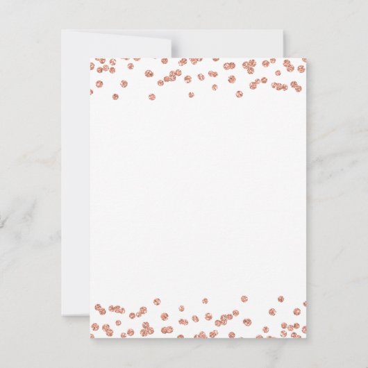 Roos Gold 50e verjaardag Opslaan datum Confetti Save The Date (Achterkant)