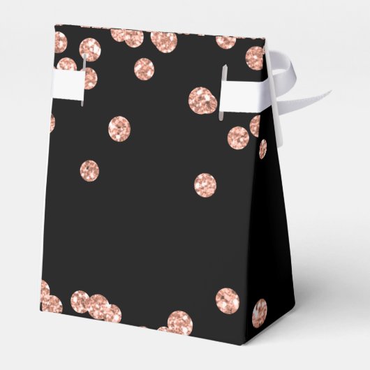 Roos Gold 50th Verjaardag Dank u Confetti Zwart Bedankdoosjes (Achterkant)