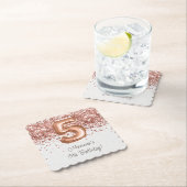 Roos Gold 5e verjaardagsfeestje Kartonnen Onderzetters (Insitu)