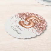 Roos Gold 5e verjaardagsfeestje Kartonnen Onderzetters (Gekanteld)
