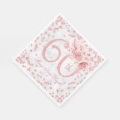 Roos Gold 60e verjaardag Floral Glam Marble Servet (Hoek)