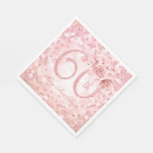 Roos Gold 60th Birthday Floral Glam Lights Servet (Hoek)
