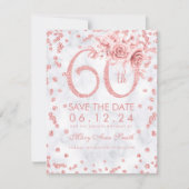 Roos Gold 60th Birthday Glam Marble Save the Date (Voorkant)
