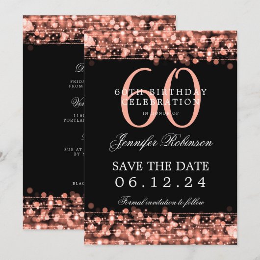 Roos Gold 60th Birthday Sla de datum op met detail Kaart (Voorkant / Achterkant)