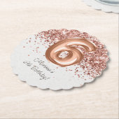 Roos Gold 6e verjaardagsfeestje Kartonnen Onderzetters (Gekanteld)