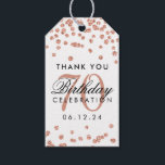 Roos Gold 70th Birthday Bedankt Glitter Confetti Cadeaulabel<br><div class="desc">"Thank You" cadeau label / gunst tag - Elegant 70th Birthday Roos Gold Faux Glitter Confetti White sjabloon.</div>