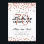 Roos Gold 70th Birthday Party Glitter Confetti Kaart<br><div class="desc">Elegant 70e verjaardag Faux Glitter Confetti Roos Gold-uitnodiging sjabloon. Geweldig voor 70ste verjaardagsfeestjes en nog veel meer!</div>
